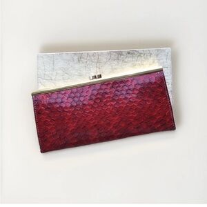 Rolf’s genuine cobra clutch wallet red leather